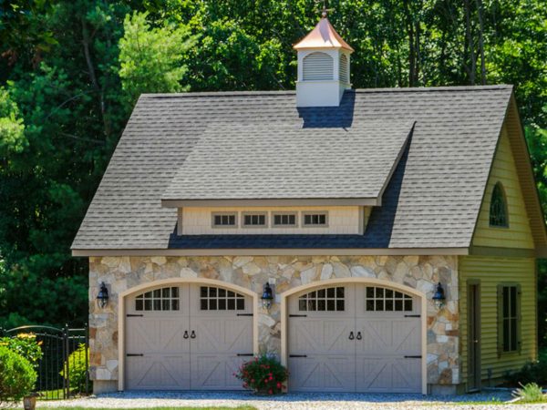 luxury stone and vinyl custom garage