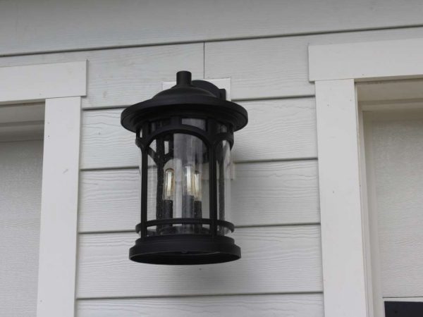 outdoor garage light on custom garage