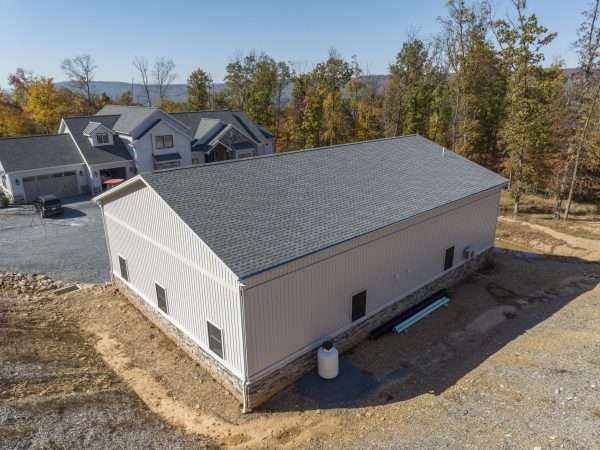 metal roofing shingles on garage addition