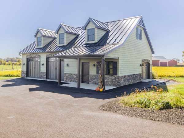 metal roof on detached garage addition
