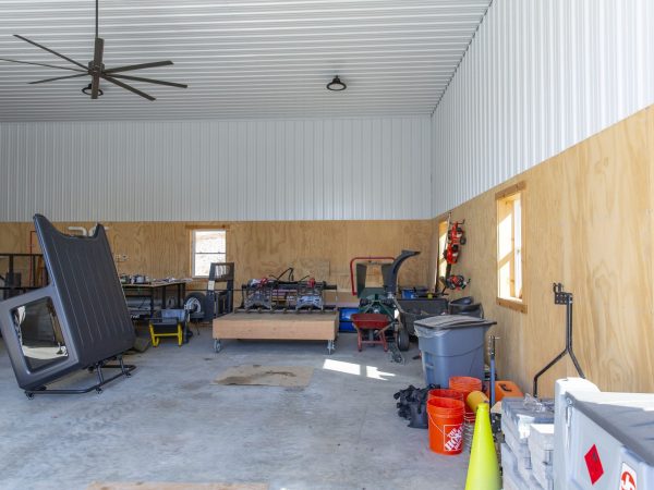 interior garage space inside custom garage