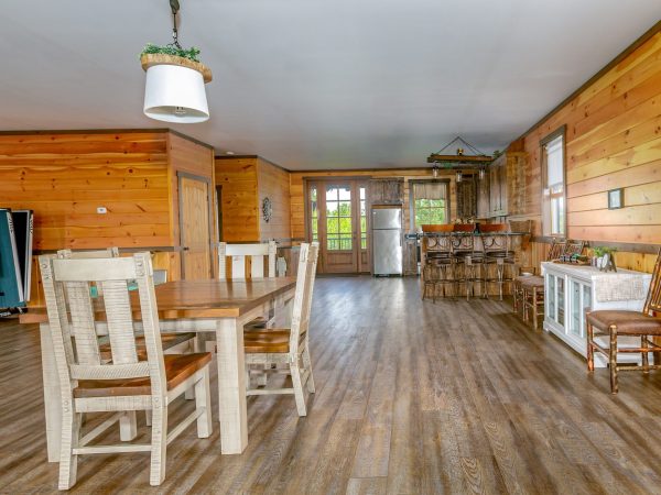 barn interior dining room view
