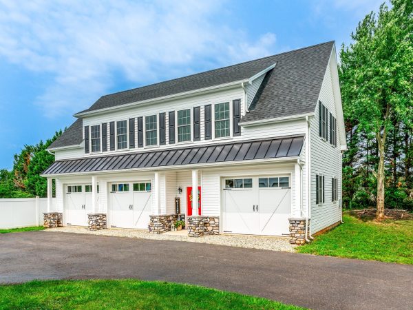 new white garage construction
