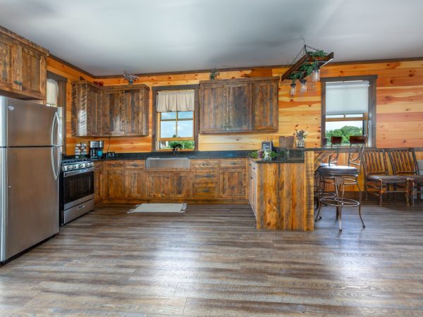 barn interior kitchen view