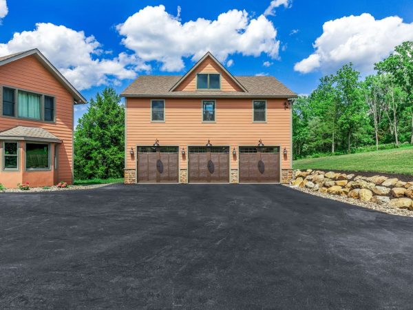 three car garage front view