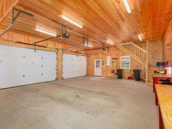 three car garage interior door view