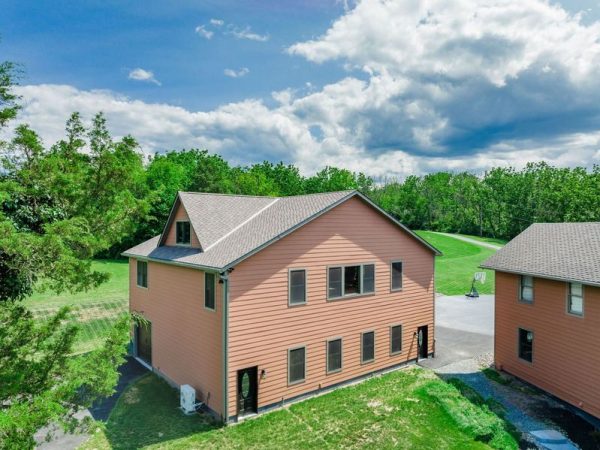 back of three car garage